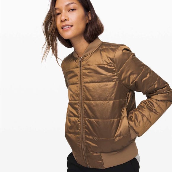 Lululemon Reversible Quilted Non Stop Bomber Full Zipper Jacket